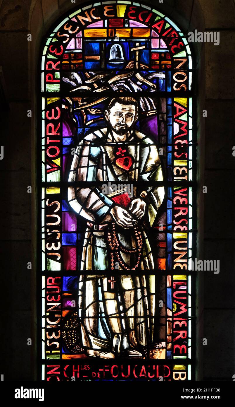 Blessed Charles de Foucauld, stained glass window in Basilica of the