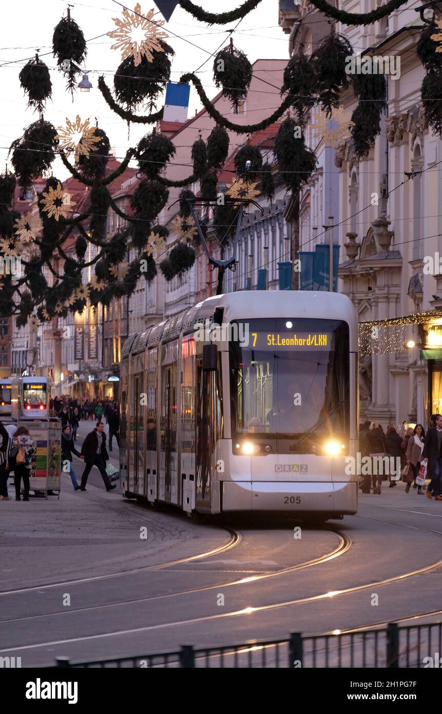 Tramway in the downtown in Graz, Austria Stock Photo - Alamy