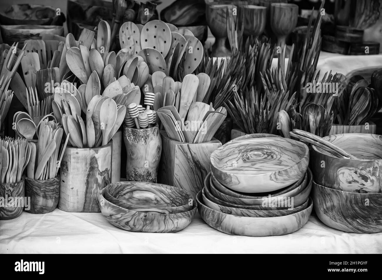 Detail of crafts and tradition, objects to eat Stock Photo