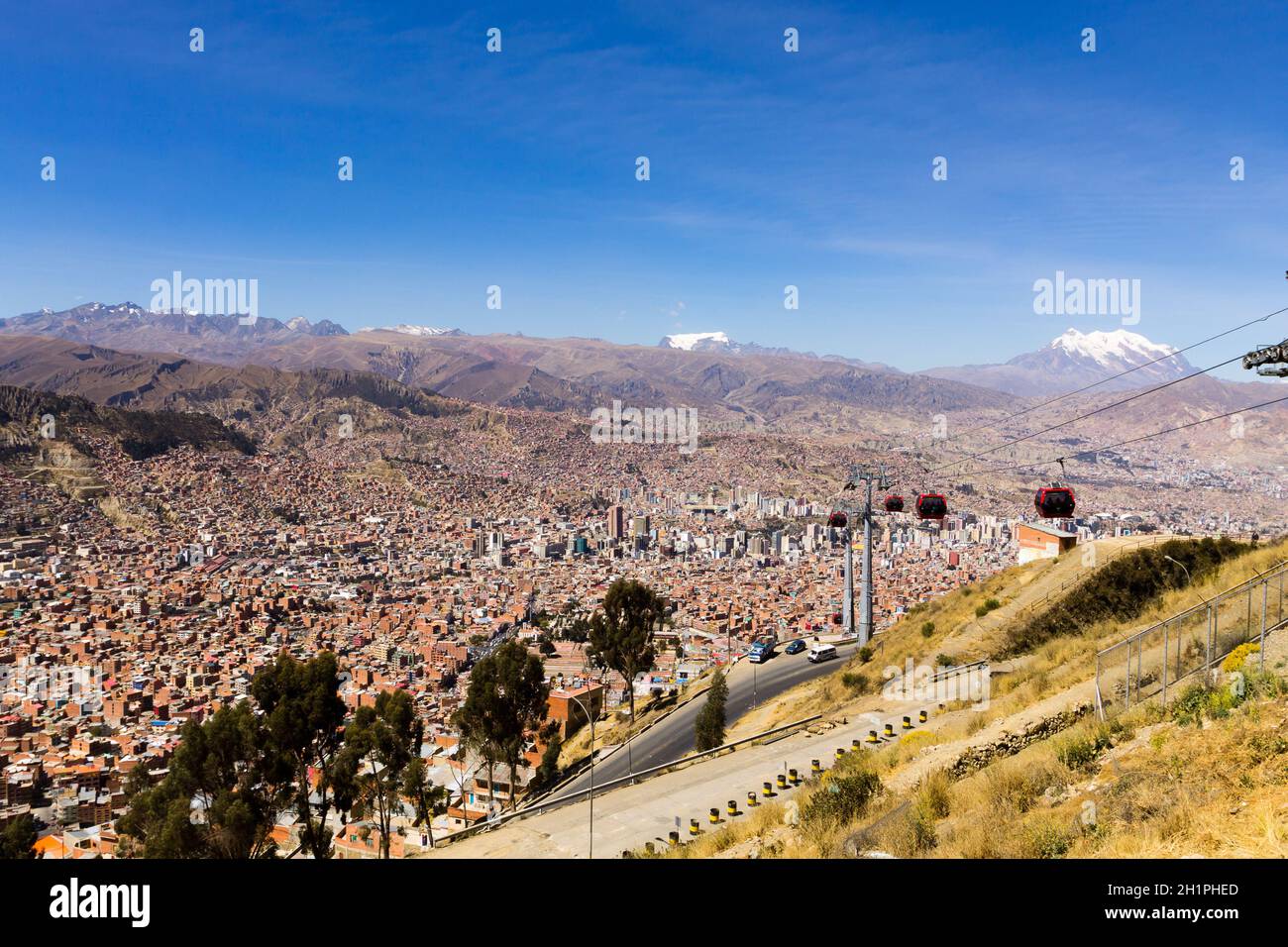 La Paz view from El Alto,Bolivia. Bolivian capital Stock Photo