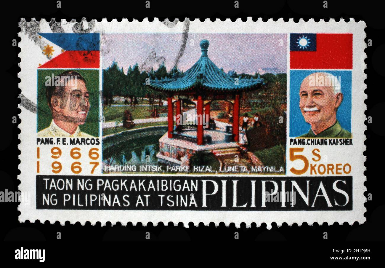 Stamp printed in Philippines shows Friendship With Taiwan, circa 1967