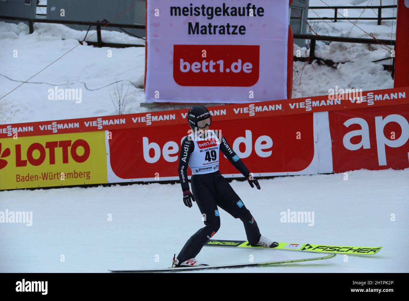 Anna Rupprecht (SC Degenfeld) beim FIS Weltcup Skispringen Frauen Neustadt 2021 Stock Photo