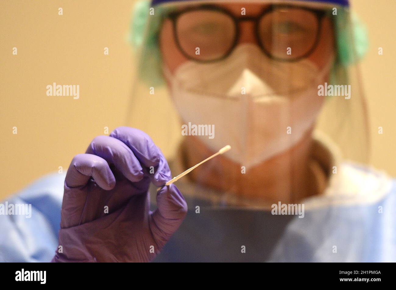 Corona Antigen Test in Österreich (Europa) - Corona antigen test in Austria (Europe) Stock Photo