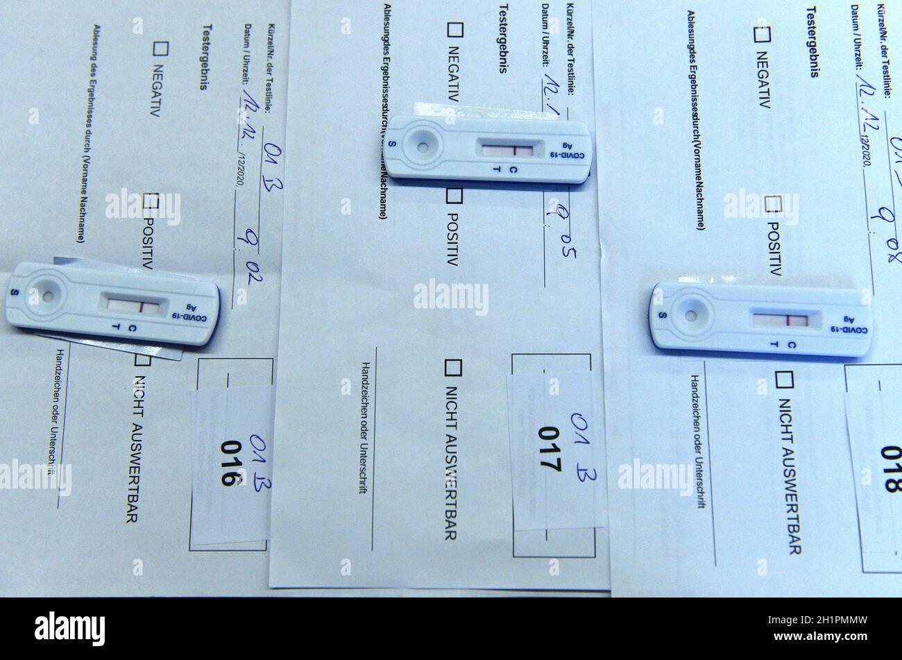 Corona Antigen Test in Österreich (Europa) - Corona antigen test in Austria (Europe) Stock Photo