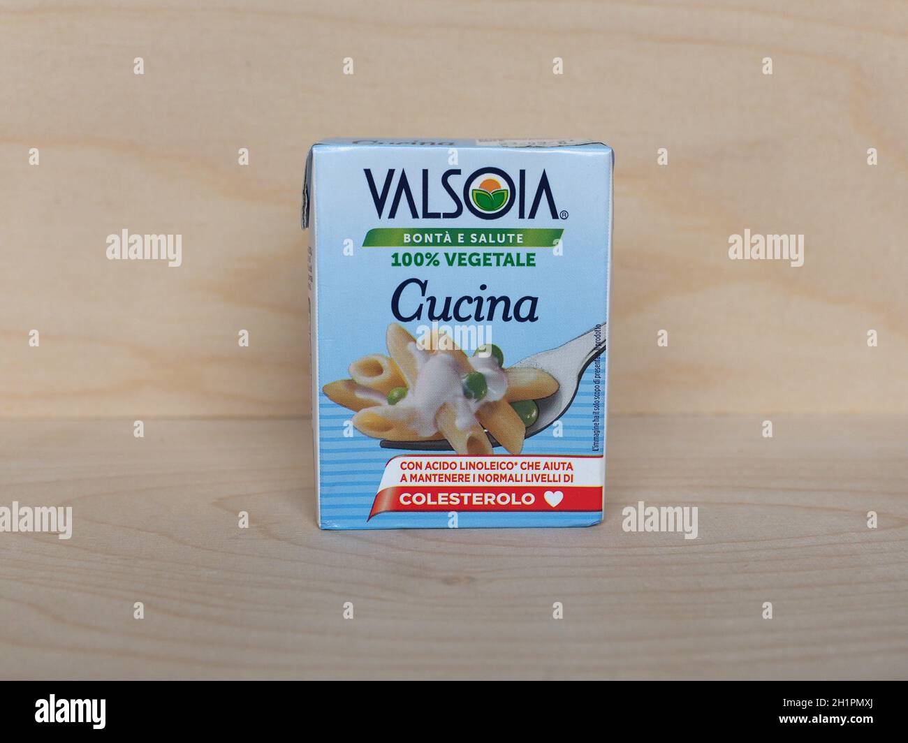 Valsoia Pacchetti BOLOGNA, ITALY - CIRCA JANUARY 2021: Packet of Valsoia vegetable cream ...