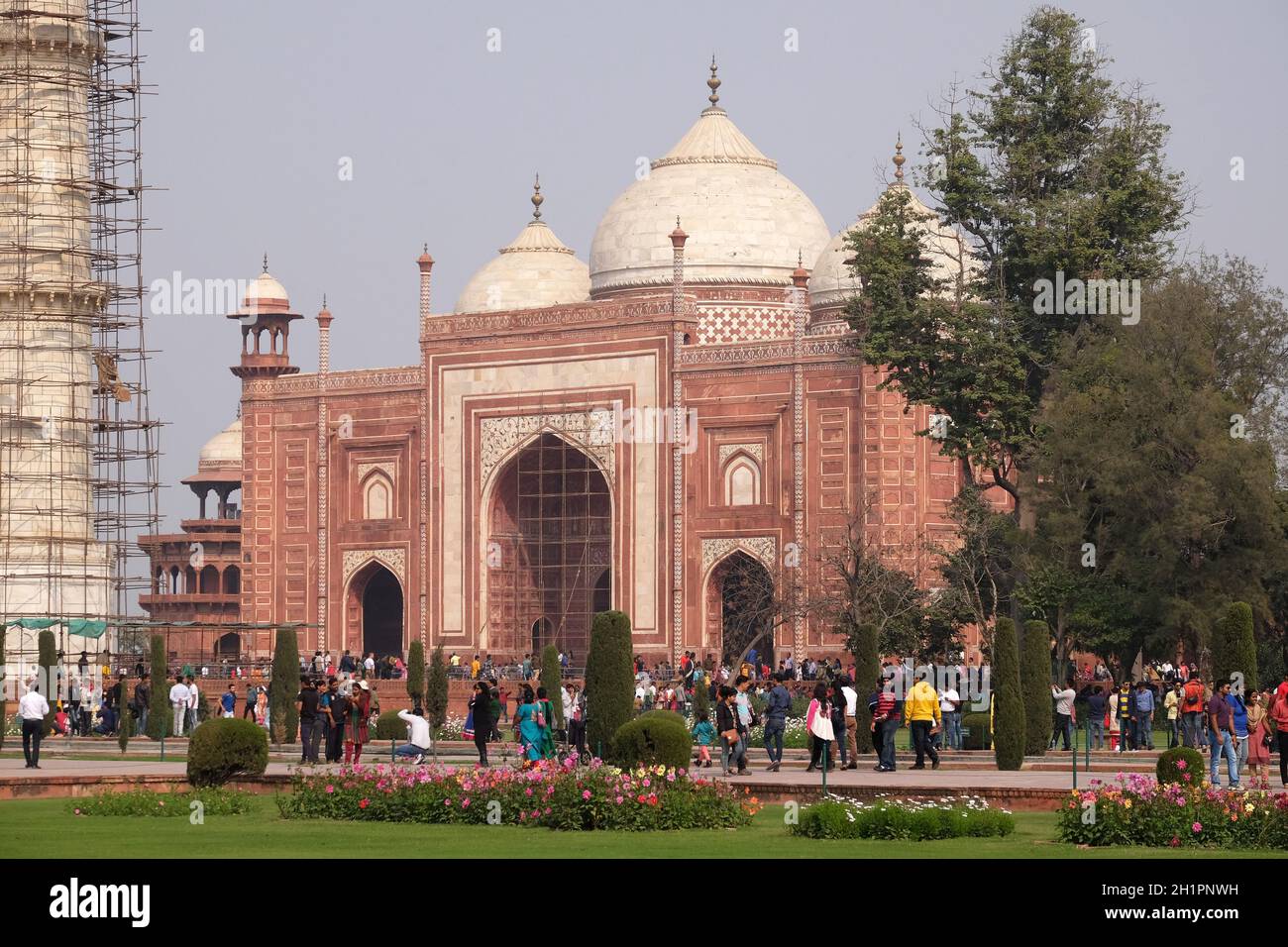 Gate to the Taj Mahal (Crown of Palaces) in Agra,