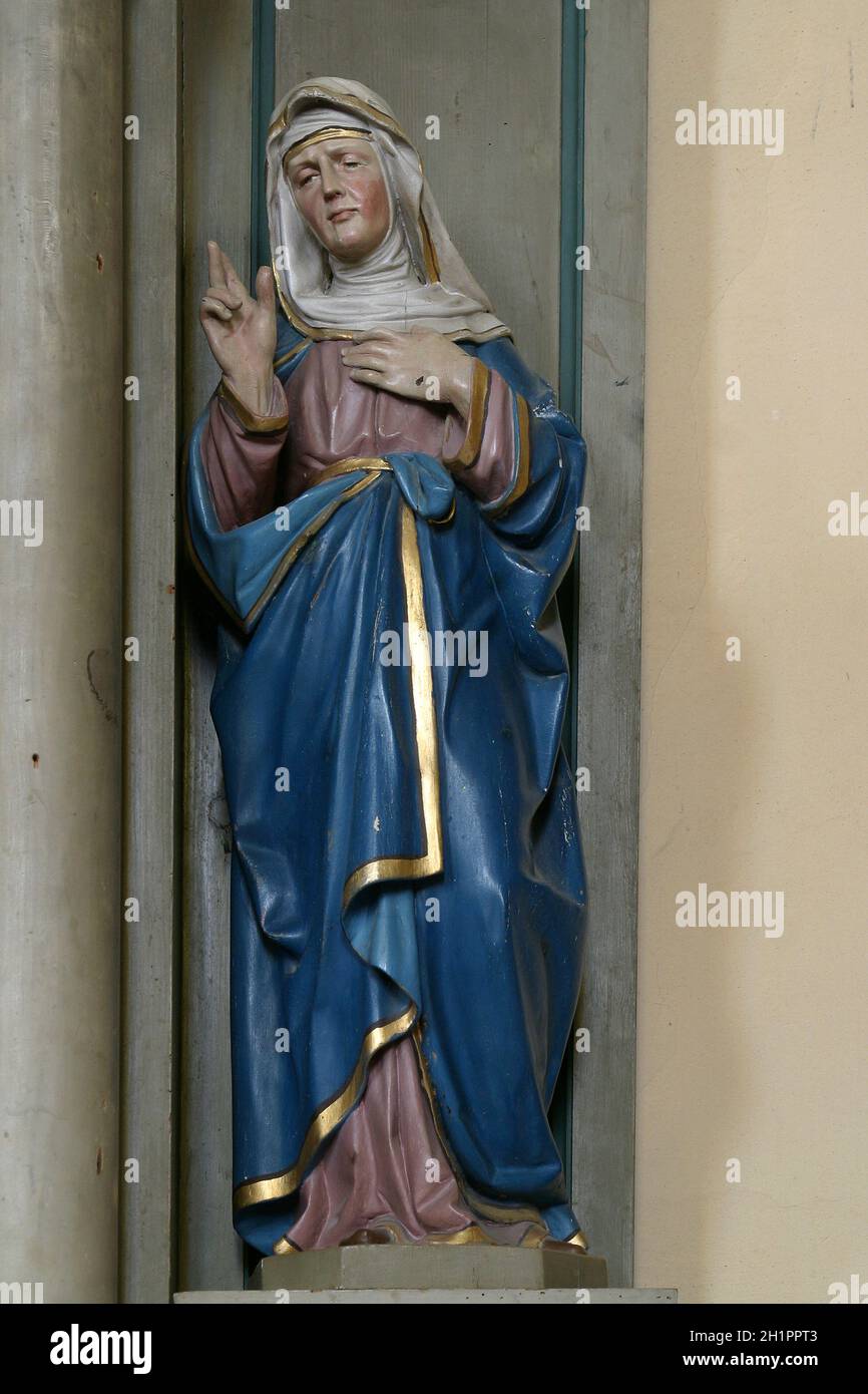 Saint Anne, statue on the altar of St. Valentine in the Parish Church