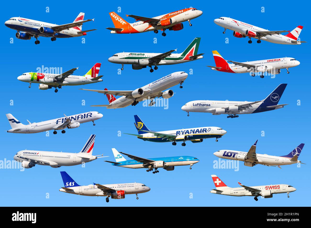 Frankfurt, Germany - April 7, 2020: Airplanes Airlines from Europe  Lufthansa Ryanair Easyjet Swiss Air France Stock Photo - Alamy