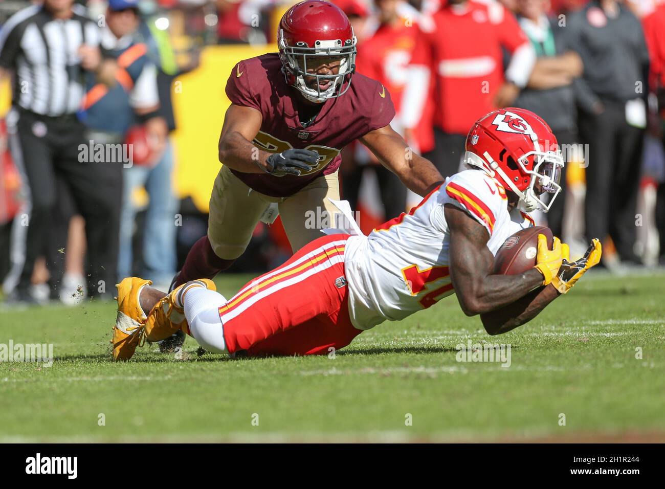 Sunday, October 17, 2021; Landover, MD, USA; Kansas City Chiefs wide