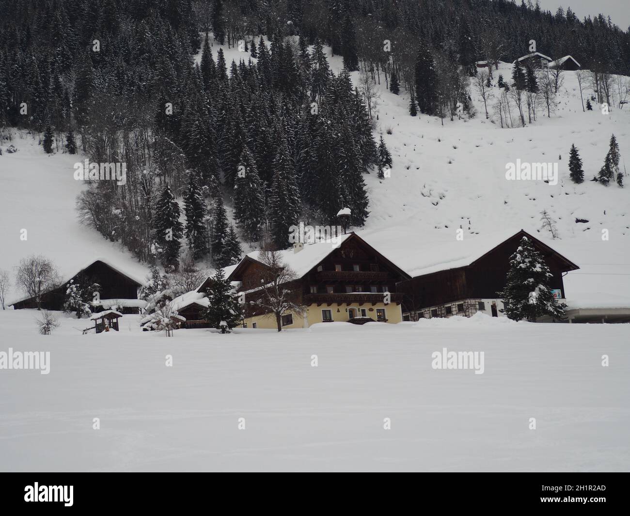 Zauchensee ski resort in winter. Ski Amade area, Austria Stock Photo
