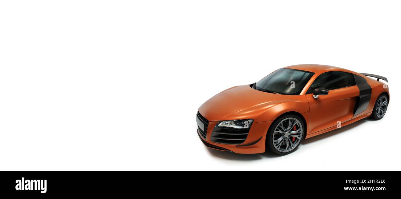 Fast luxury sporty red and orange car - Photo Stock Photo - Alamy