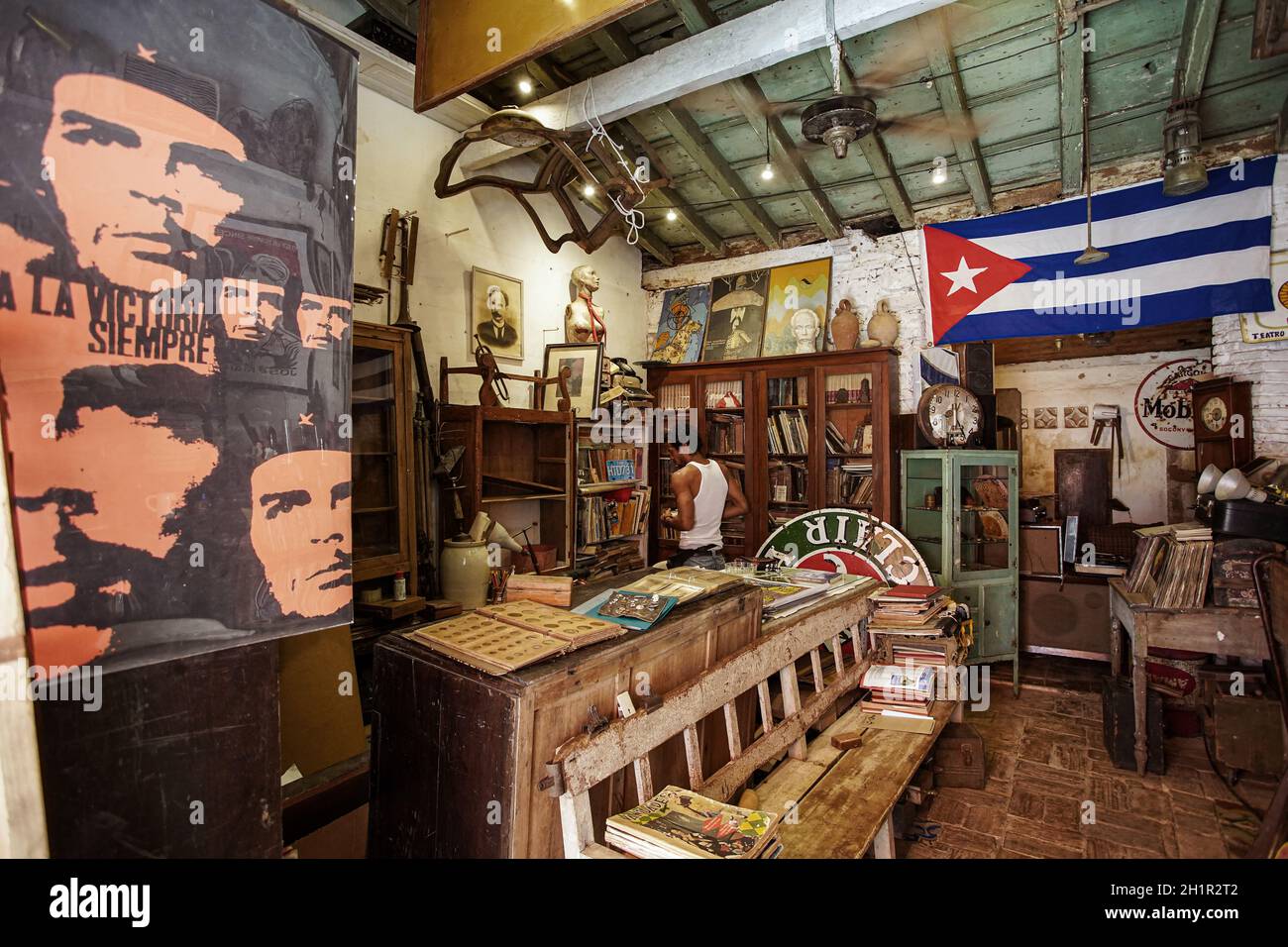 Remedios, Cuba - April 17, 2019: Photo of a Cuba antiquities collector's place in Remedios Stock Photo