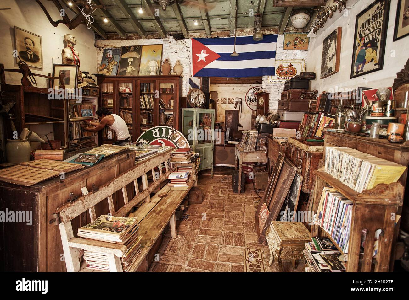 Remedios, Cuba - April 17, 2019: Photo of a Cuba antiquities collector's place in Remedios Stock Photo