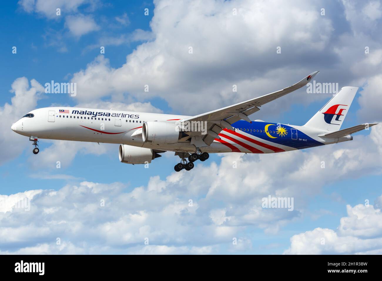 Malaysia Airlines Airbus A350-900 9M-MAB taking off from London