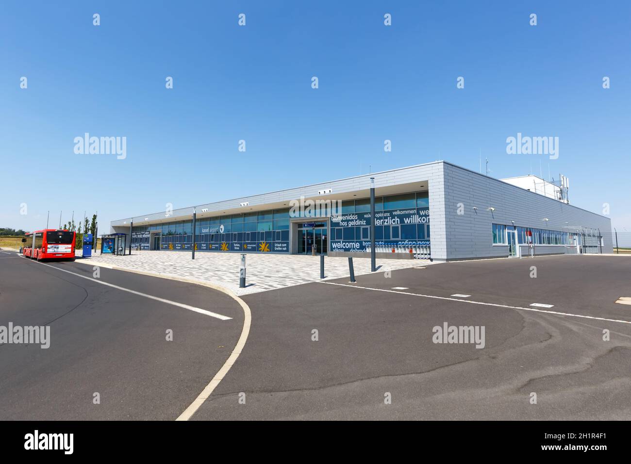 Kassel, Germany - August 8, 2020: Kassel Calden Airport KSF Terminal building in Germany. Stock Photo