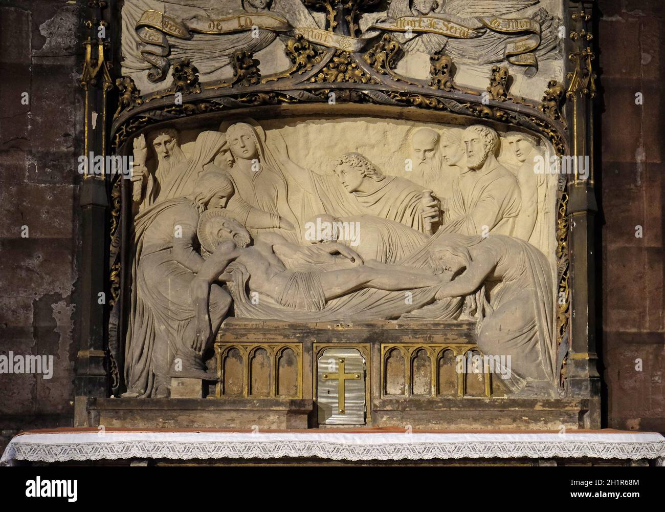 Entombment of Christ, altar in the Saint Germain l'Auxerrois church in Paris, France Stock Photo