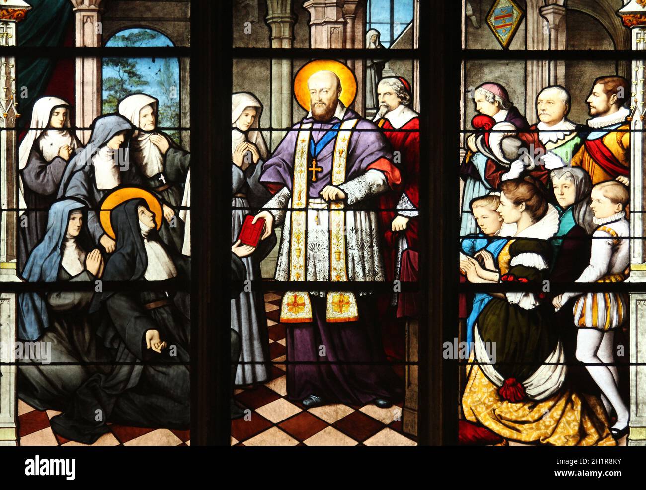 St. Francis de Sales handing Saint Jeanne de Chantal in the