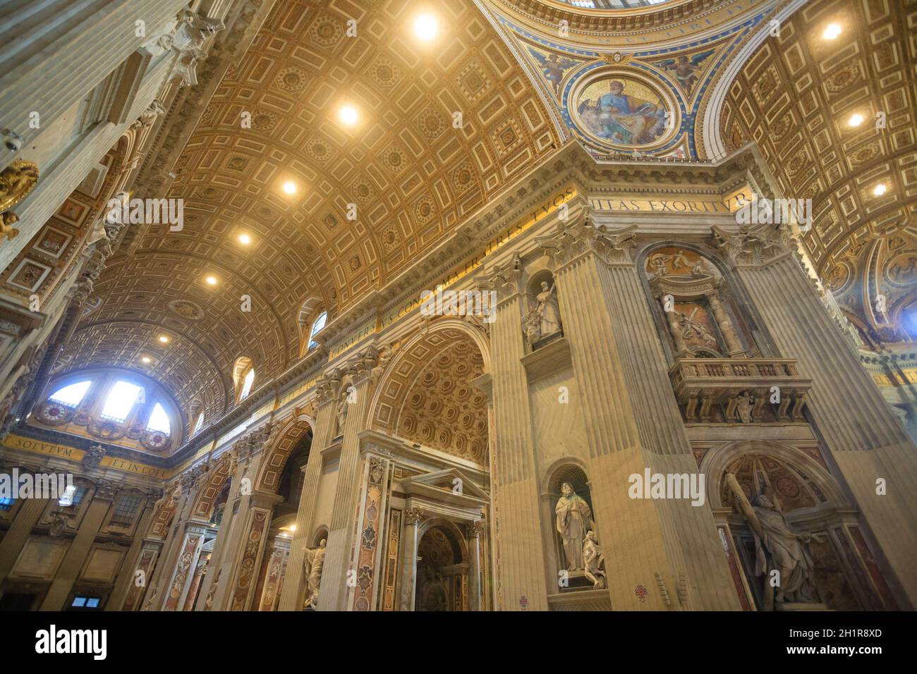 Saint Peter basilica inner view, Rome, Vatican city. Church view Stock Photo