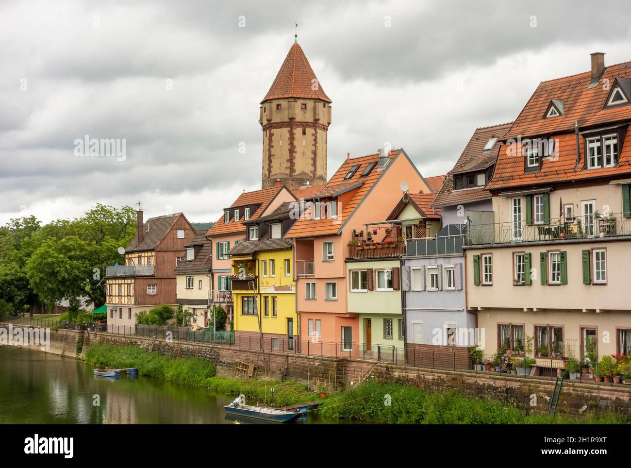 city view of Wertheim am Main in Southern Germany at summer time Stock Photo