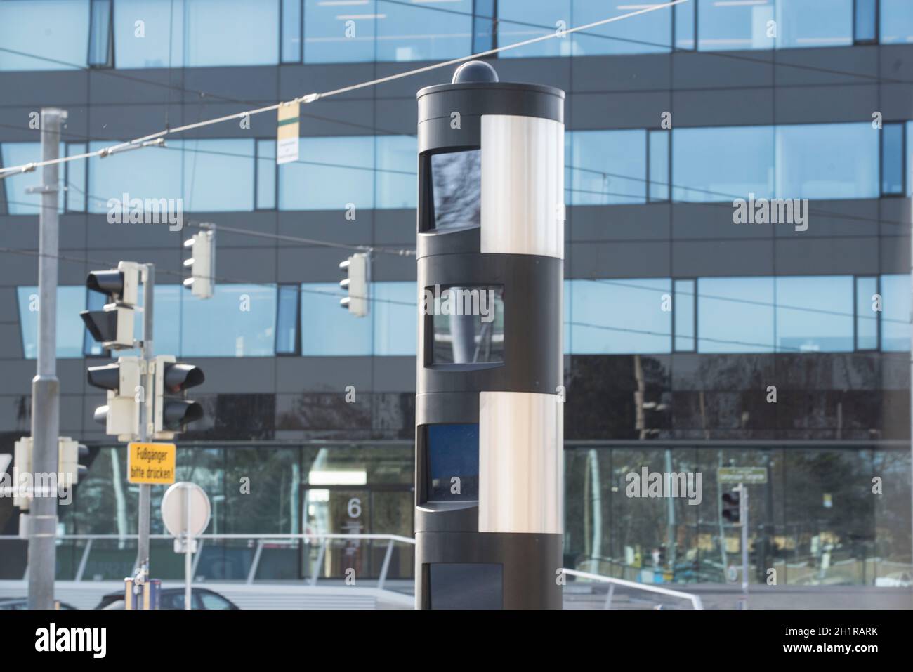 traffic radar for speed measurement in road and vehicle traffic Stock