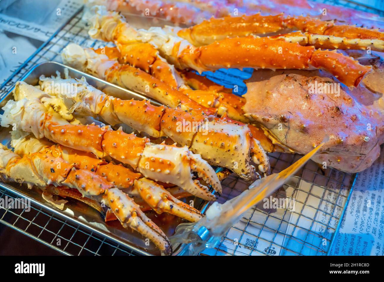 Red King Crab (Taraba crab) or Alaska King Crab at seafood market in Hakodate, Hokkaido Japan