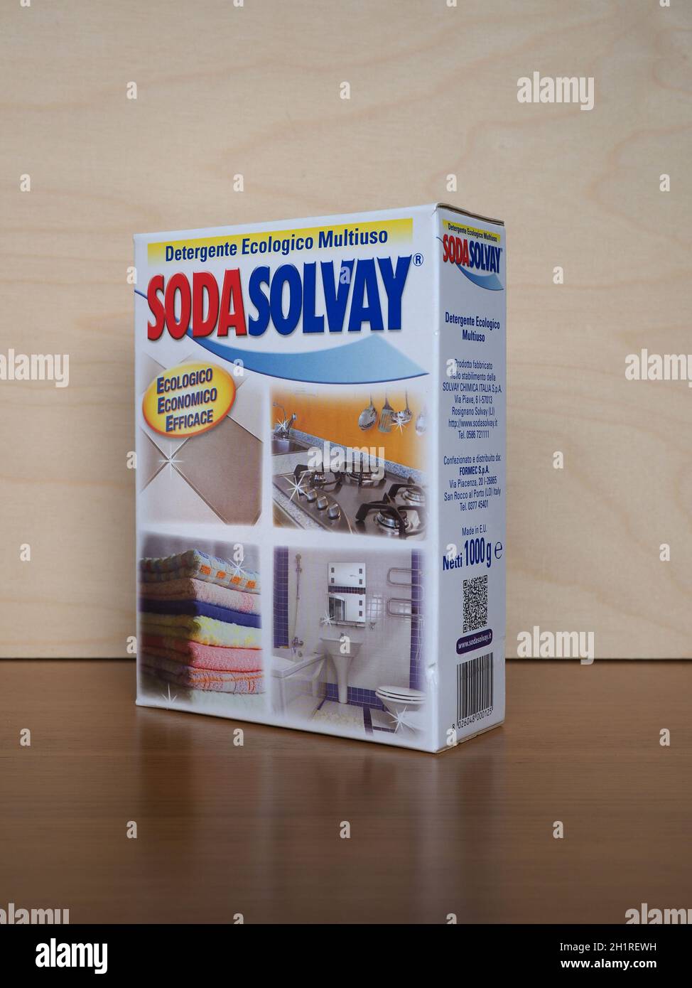 BRUESSEL, BELGIUM - CIRCA FEBRUARY 2021: Packet of Soda Solvay eco