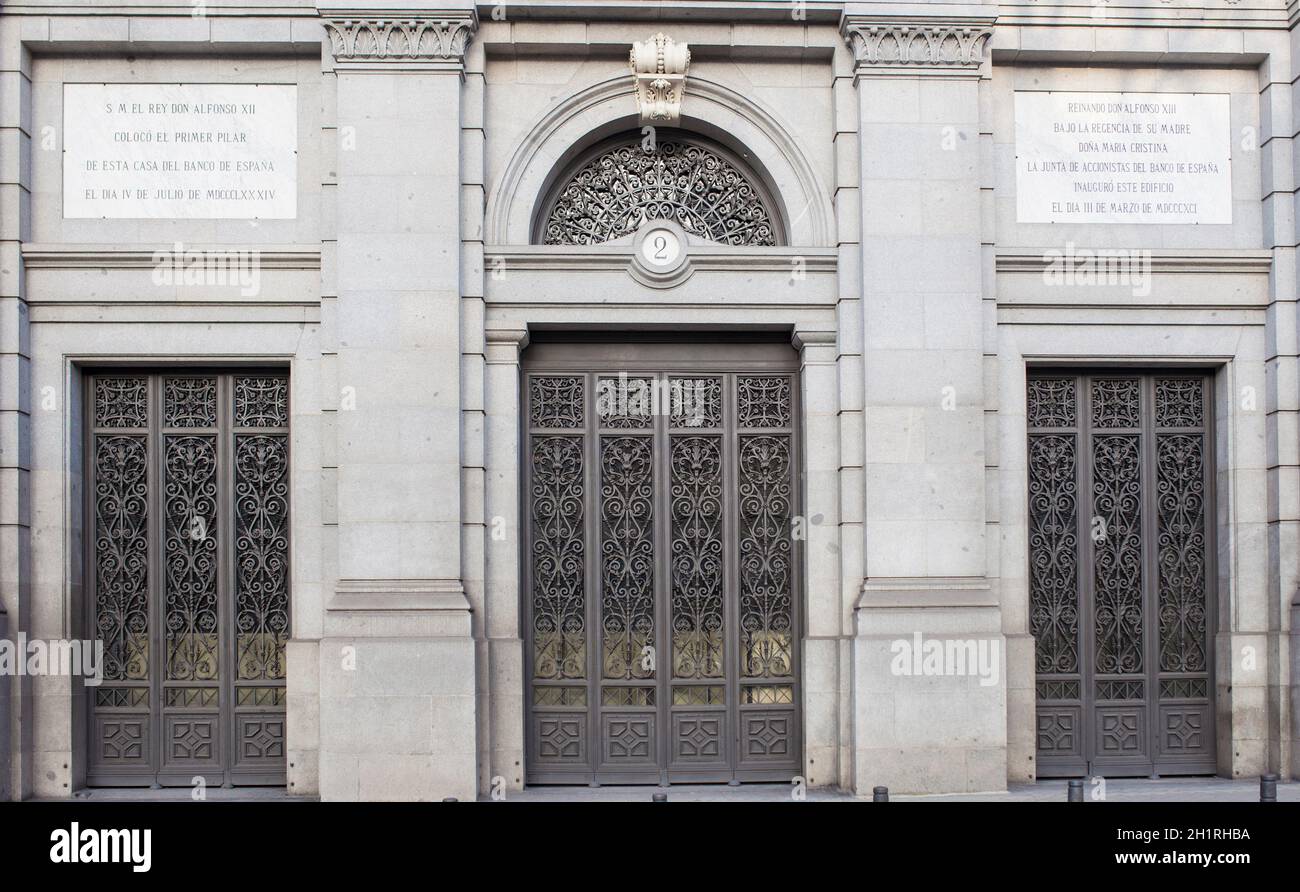 Main headquarters of the Bank of Spain. One of the most beautiful examples of 19thcentury