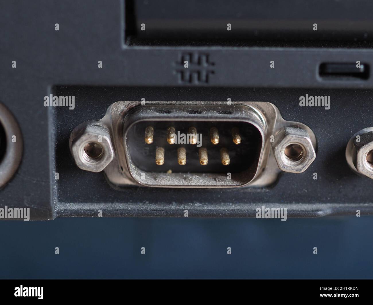 serial port on a laptop pc personal computer Stock Photo - Alamy