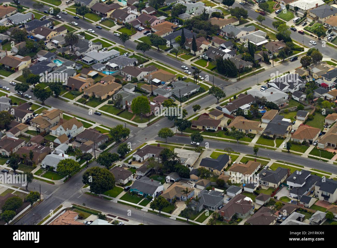 Aerial of Baldwin Hills neighborhood, Los Angeles, California, USA Stock Photo Alamy