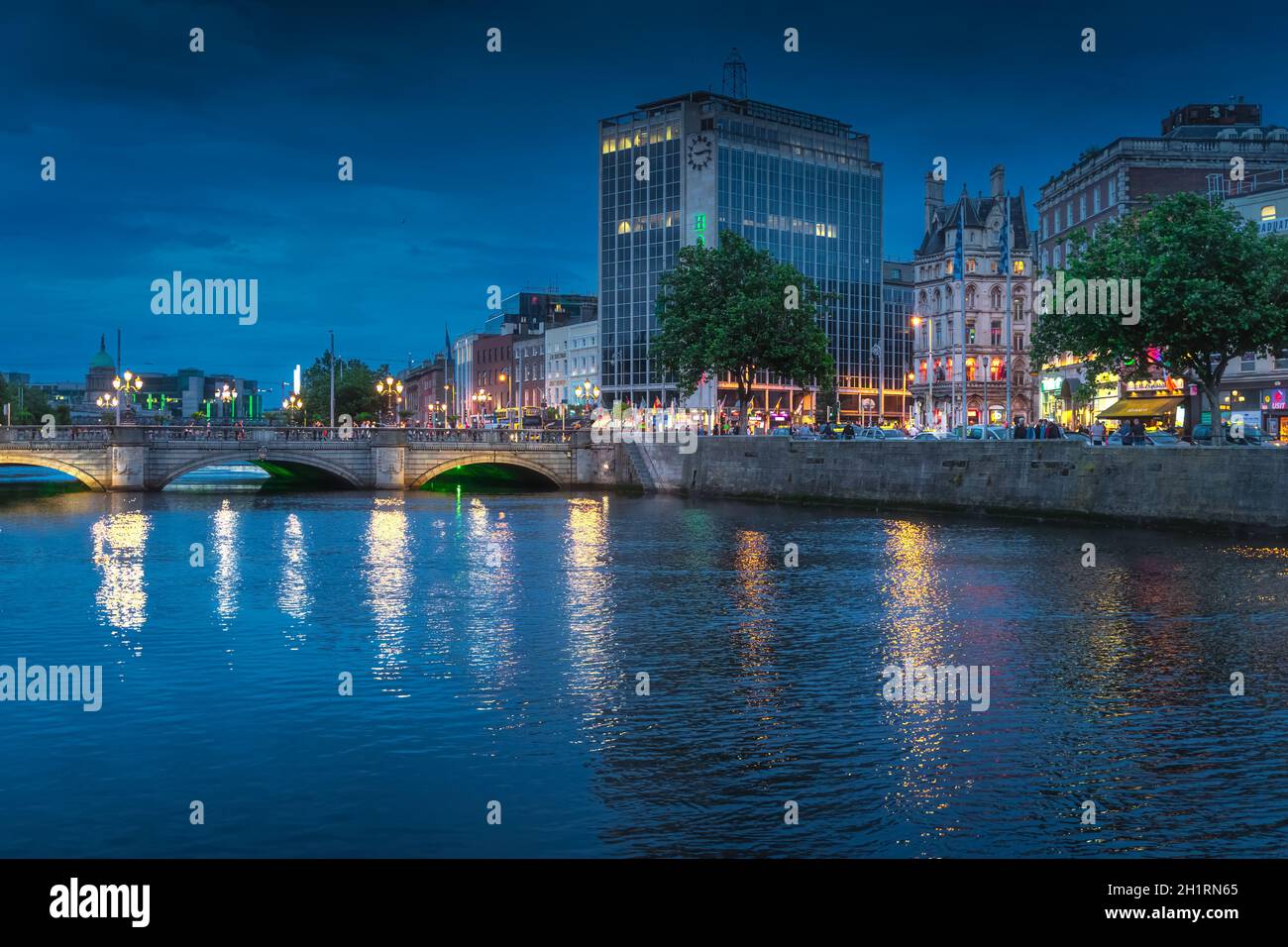 Dublin ireland dublin cityscape oconnell street bridge liffey river hi