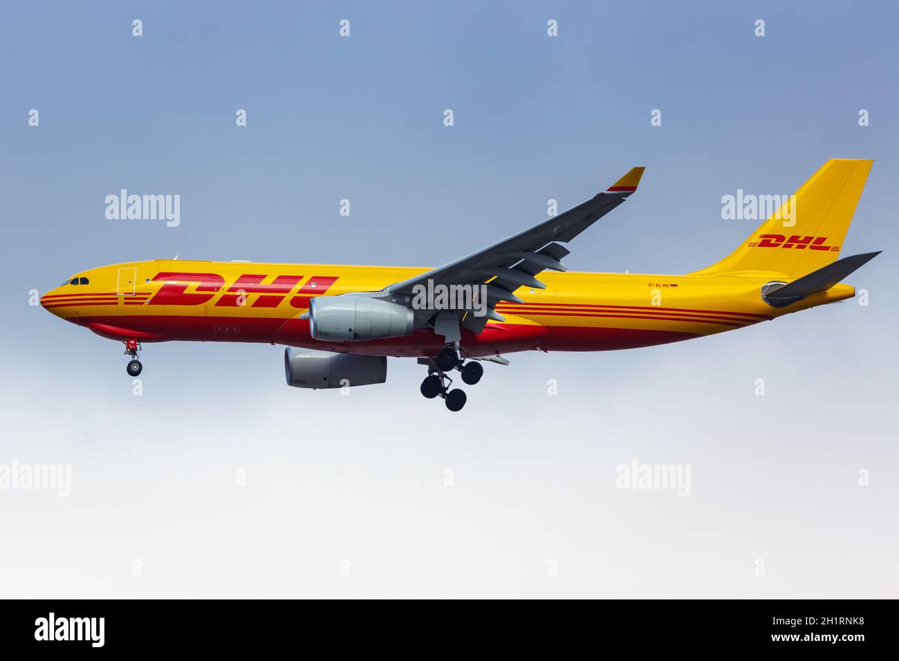 New York, United States - February 29, 2020: DHL European Air Transport Airbus A330-200F airplane at New York JFK airport in the United States. Stock Photo