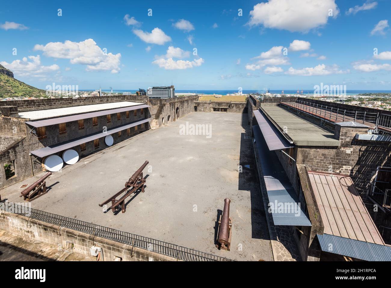 Port Louis, Mauritius - December 25, 2015: Fort Adelaide overlooking the  city of Port Louis, Mauritius capital city. The fortress dates back from  the Stock Photo - Alamy
