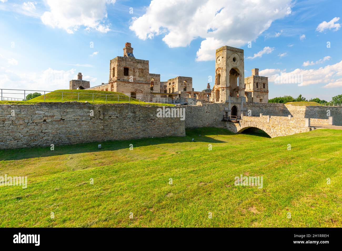 Ujazd, Poland - July 10, 2020 : Ruins of 17th century castle  Krzyztopor, italian style palazzo in fortezza. It was built by a Polish nobleman and Voi Stock Photo