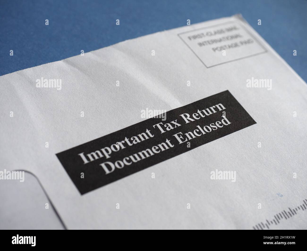 Envelope with important tax return document enclosed Stock Photo Alamy