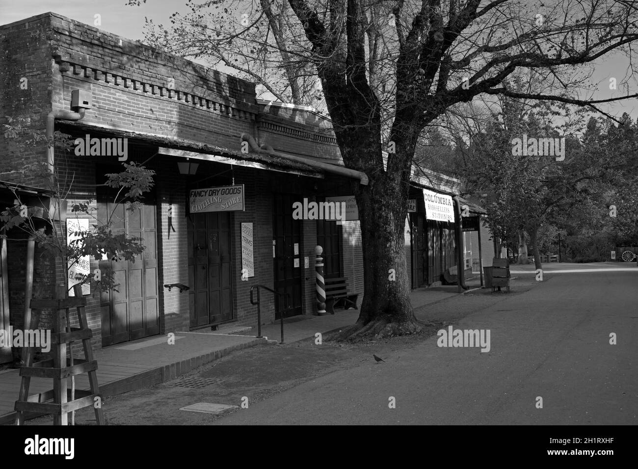 Main Street of Columbia, Columbia State Historic Park, Tuolumne County, Sierra Nevada foothills, California, United States. Stock Photo