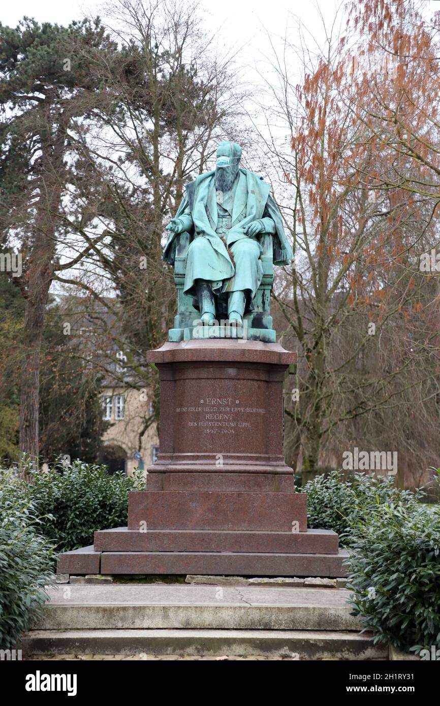 Denkmal an Ernst  Graf zur Lippe-Biesterfeld, Deutschland, Nordrhein-Westfalen, Detmold Stock Photo