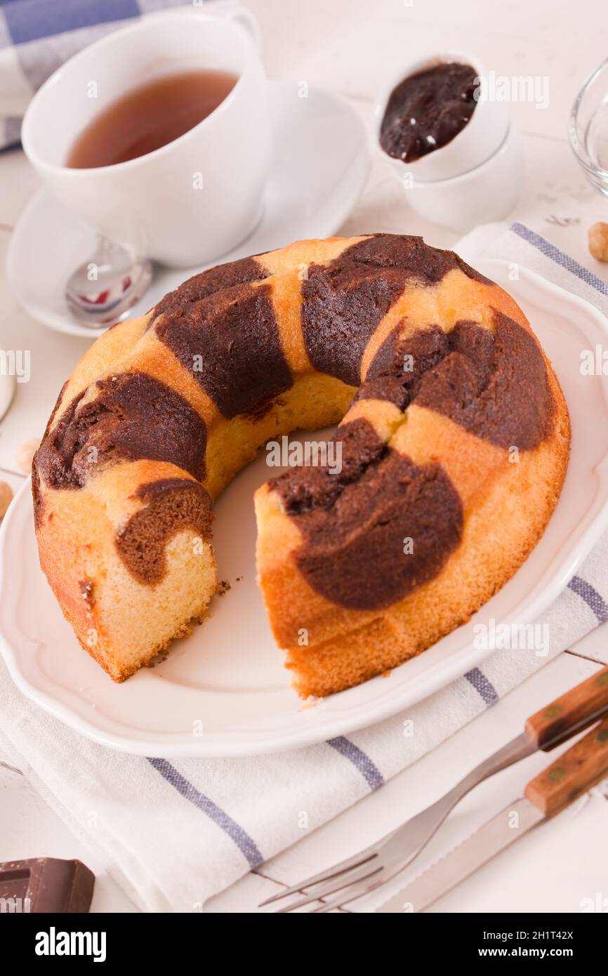 Marble ring cake Stock Photo Alamy