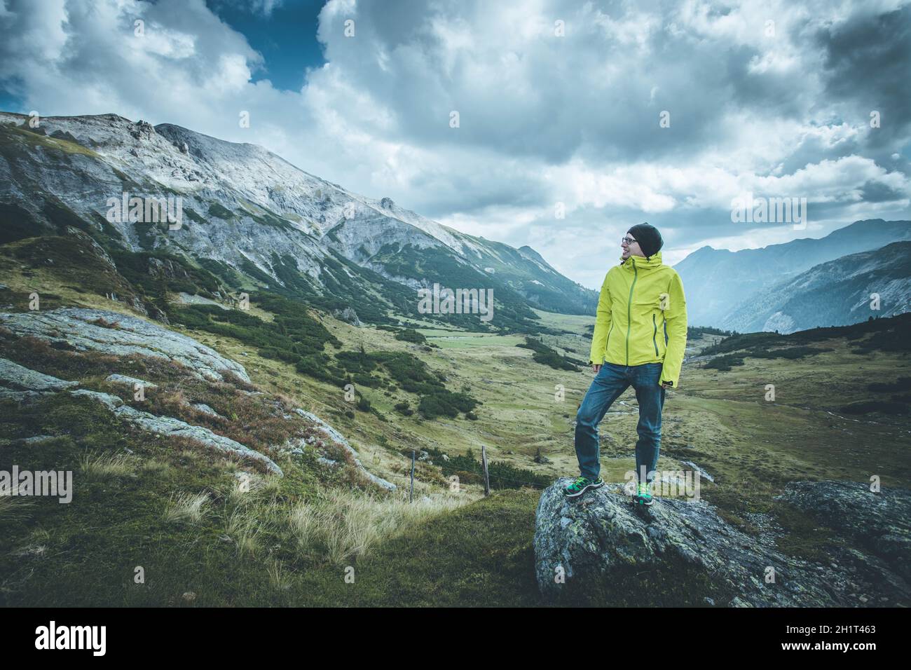 Male mountain climber enjoying hi-res stock photography and images - Alamy
