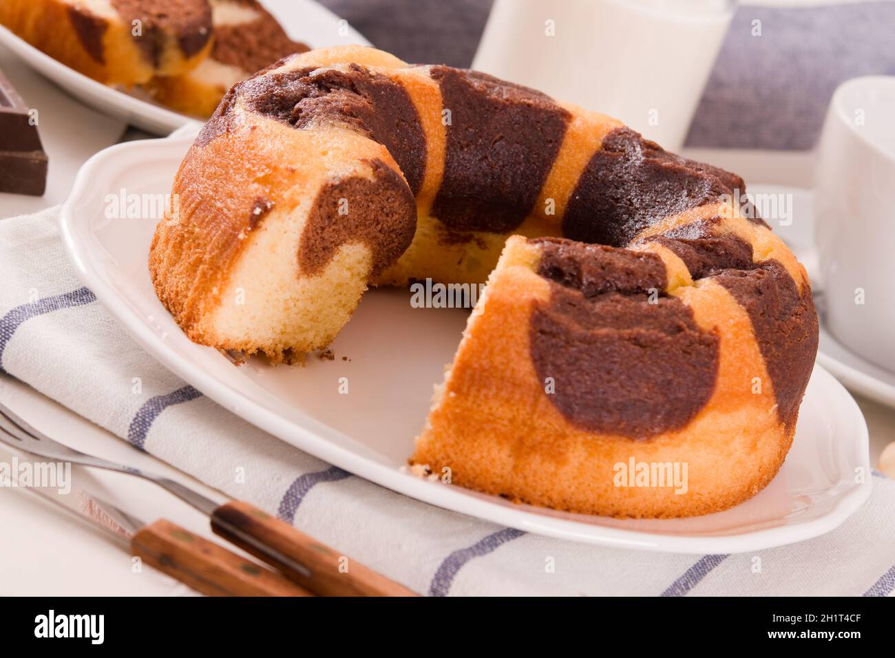 Marble ring cake Stock Photo Alamy
