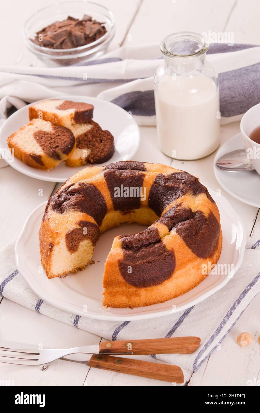 Marble ring cake Stock Photo Alamy