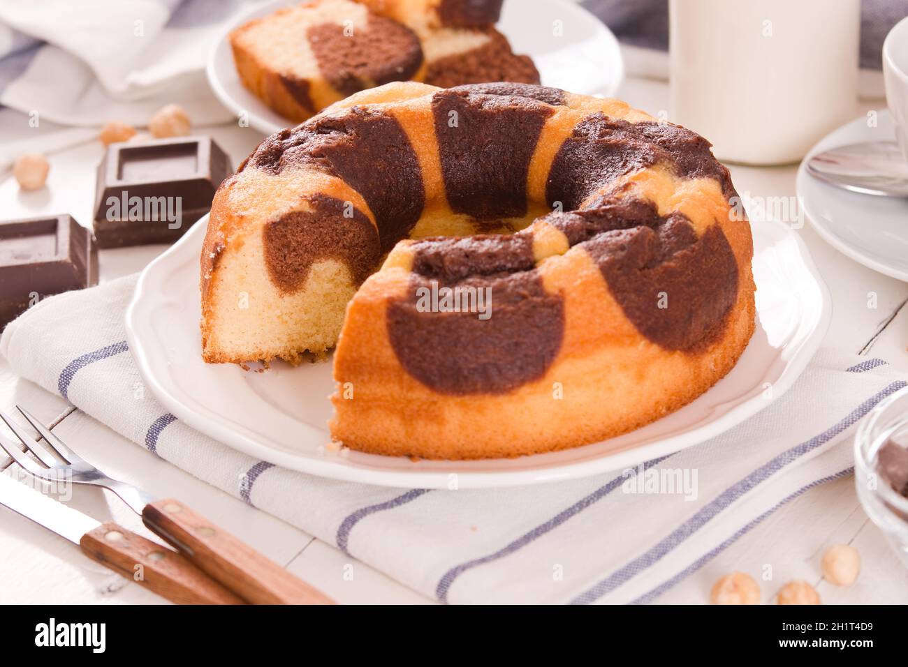 Marble ring cake Stock Photo Alamy