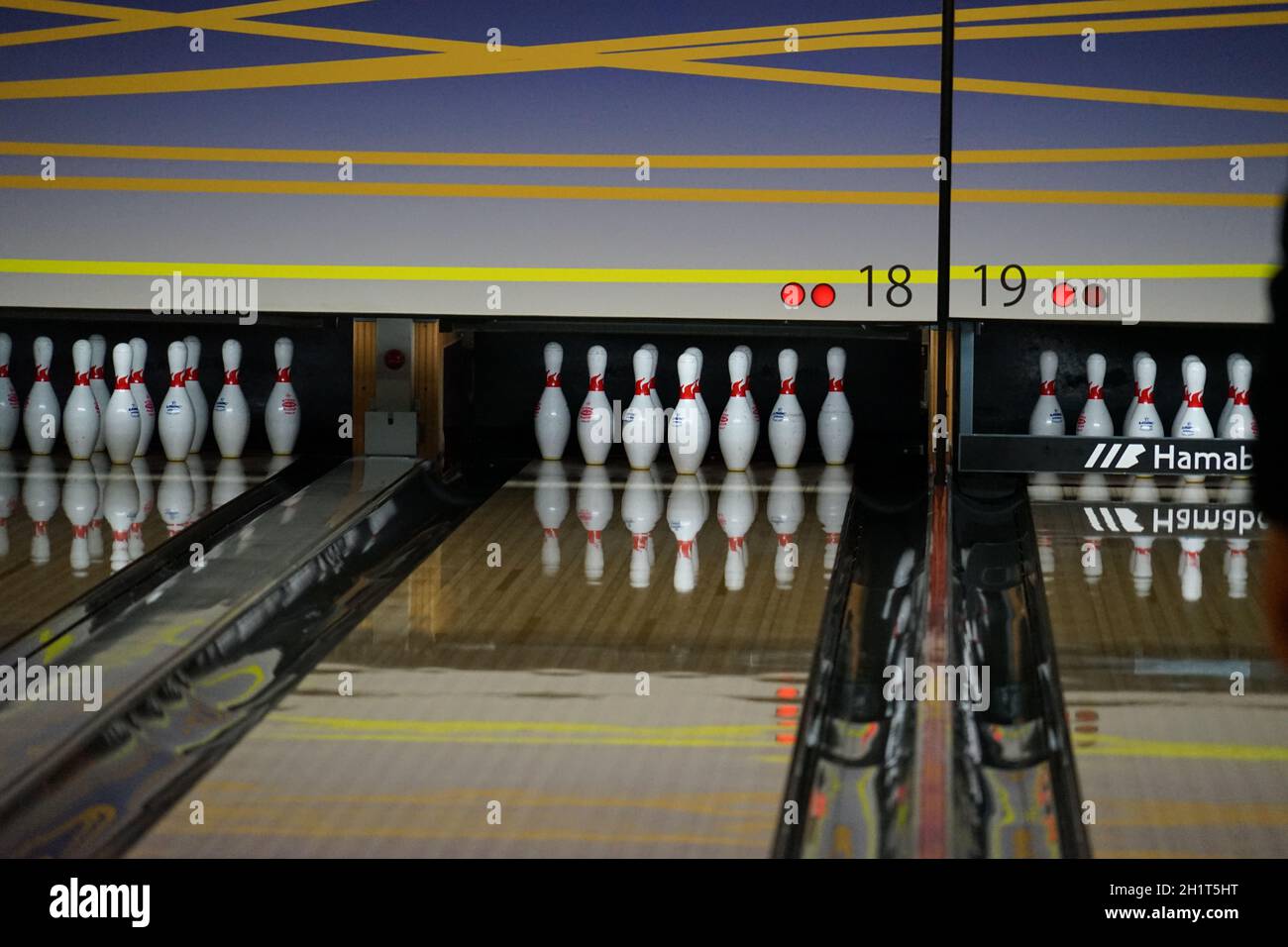 Image of bowling game and the bowling lane. Shooting Location Yokohama
