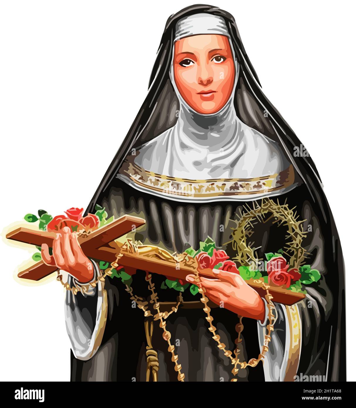 saint Rita of Cascia is the patron saint of impossible causes catholic  church holy spiritual religion illustration Stock Photo - Alamy