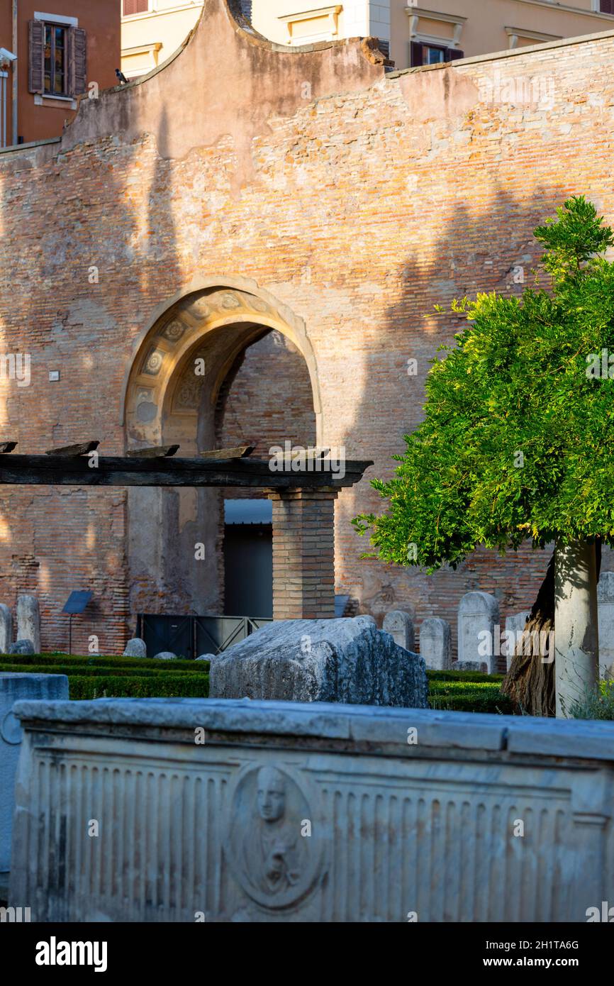 Rome, Italy October 10, 2020 3rd century Baths of Diocletian, ruins