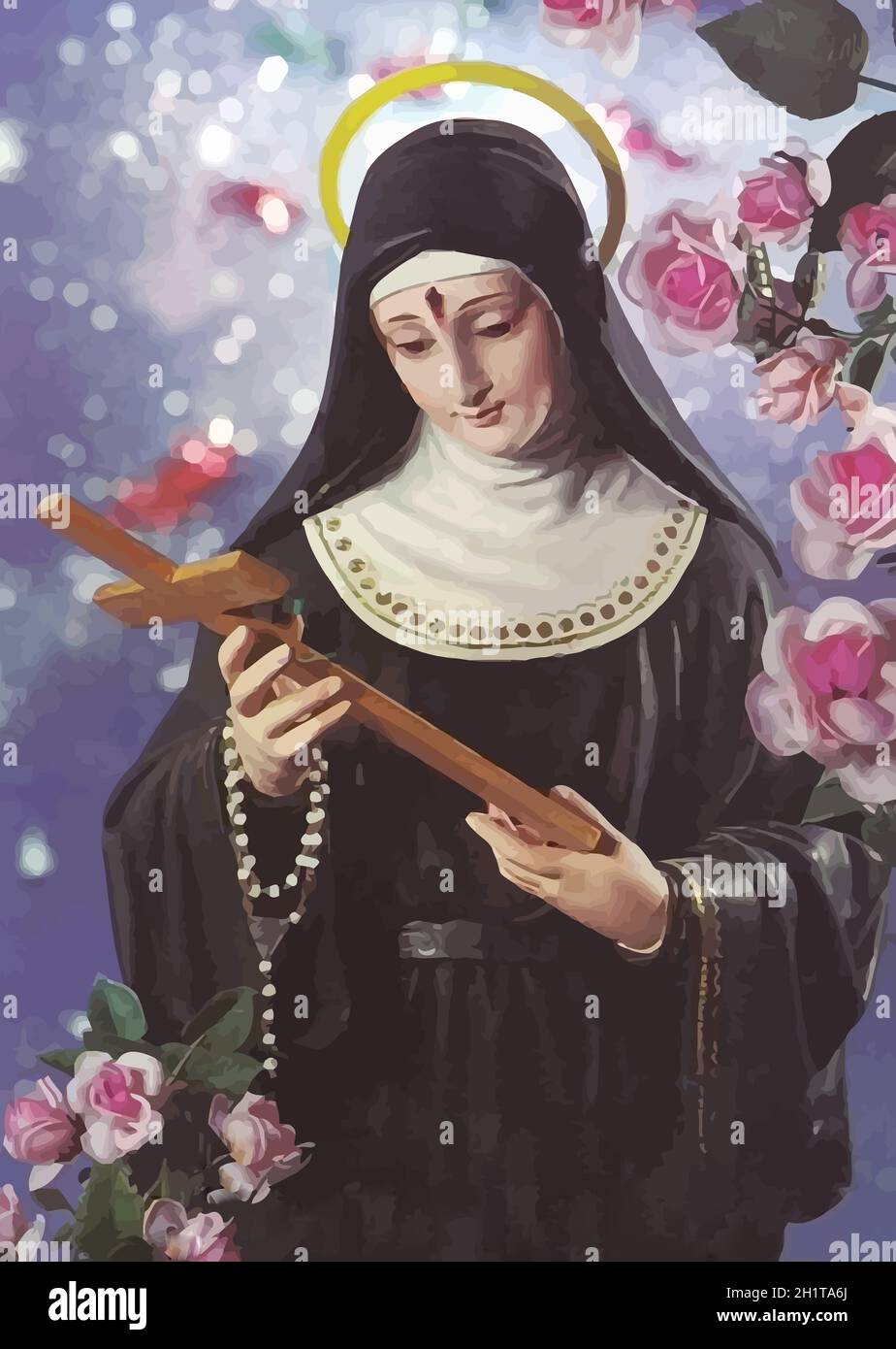 saint Rita of Cascia is the patron saint of impossible causes catholic  church holy spiritual religion illustration Stock Photo - Alamy