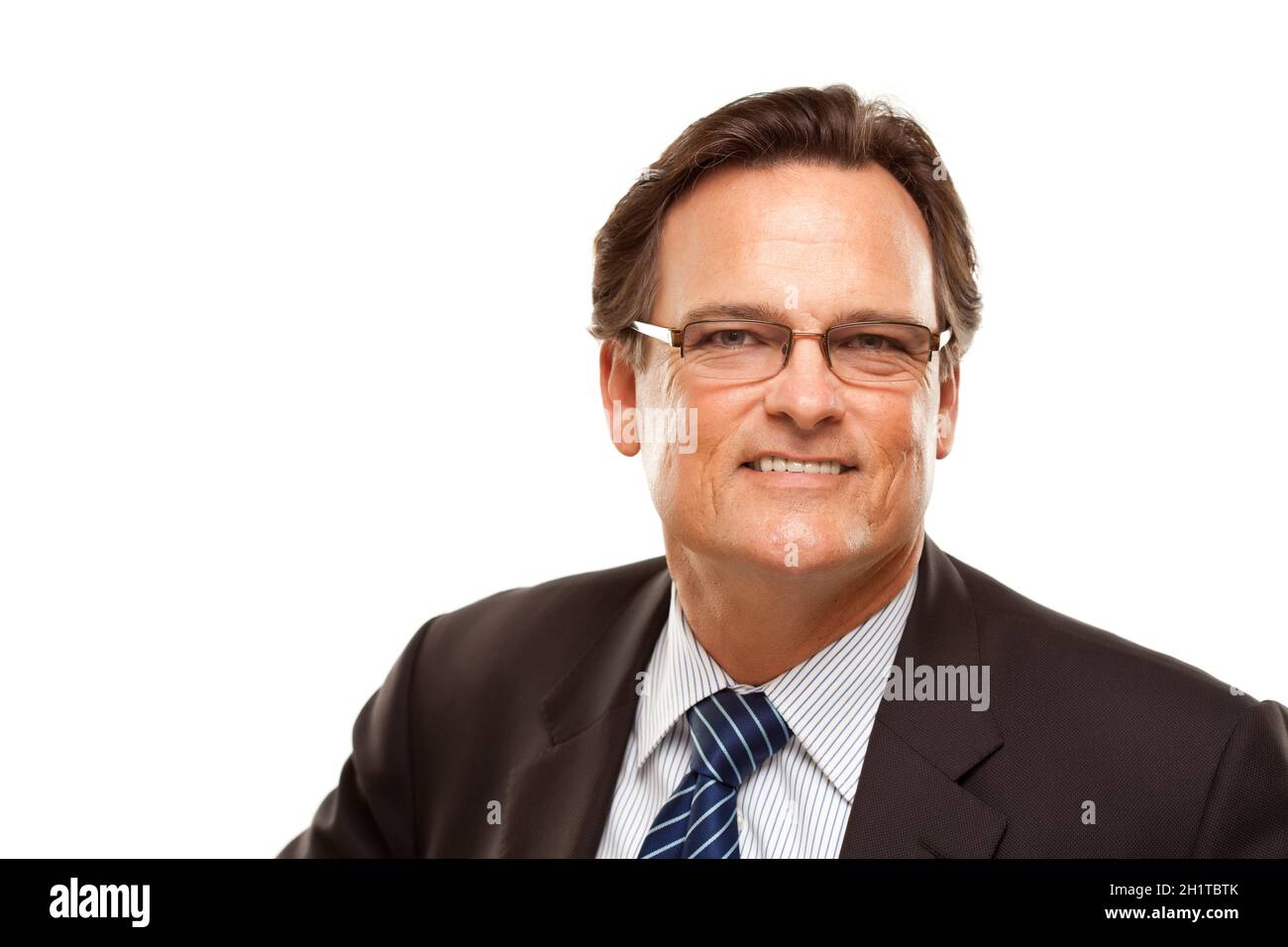 Handsome Businessman Smiling in Suit and Tie Isolated on a White ...