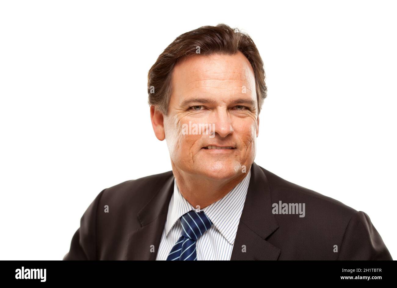 Handsome Businessman Smiling in Suit and Tie Isolated on a White ...