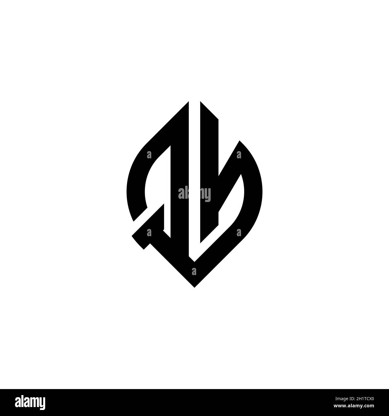 QN Monogram logo letter with simple continued shape style geometric ...
