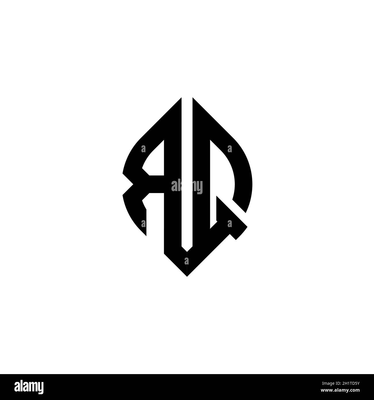 RQ Monogram logo letter with simple continued shape style geometric ...