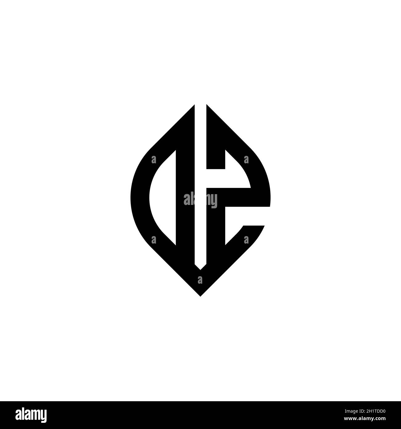 OZ Monogram logo letter with simple continued shape style geometric ...